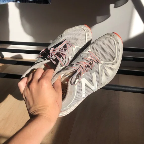 New Balance Women's Gray and Orange Running Sneakers - Picture 6 of 10